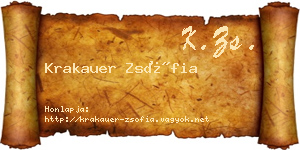 Krakauer Zsófia névjegykártya
